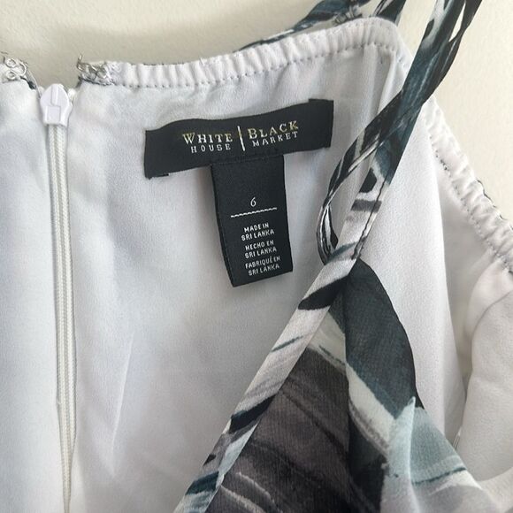 White House Black Market Black Blue Layered Spaghetti Strap Dress Size 6 - Picture 5 of 8